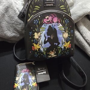 Loungefly Black and Purple Alice in Wonderland Backpack